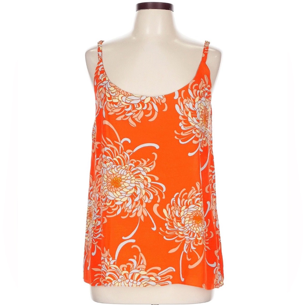 Cabi Vibrant Orange Floral Camisole